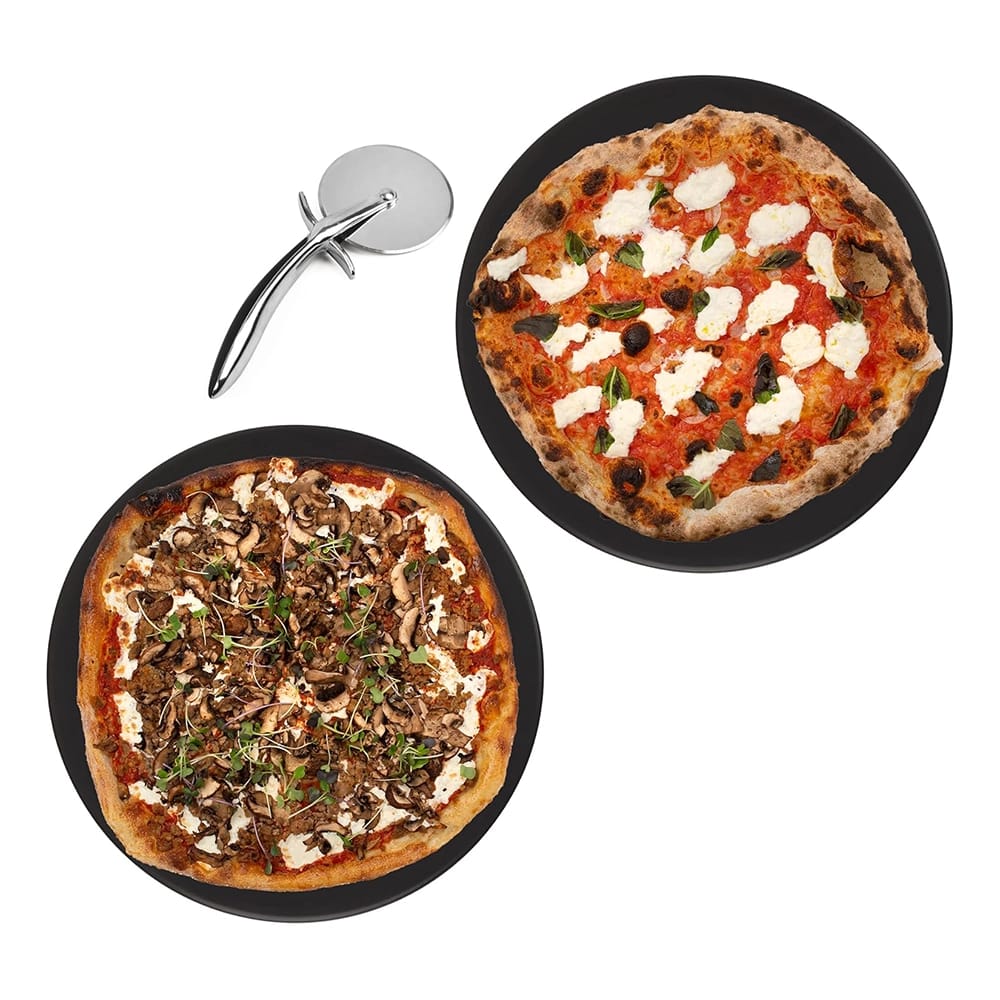Ceramic Pizza Stones, Black, 2 Pack