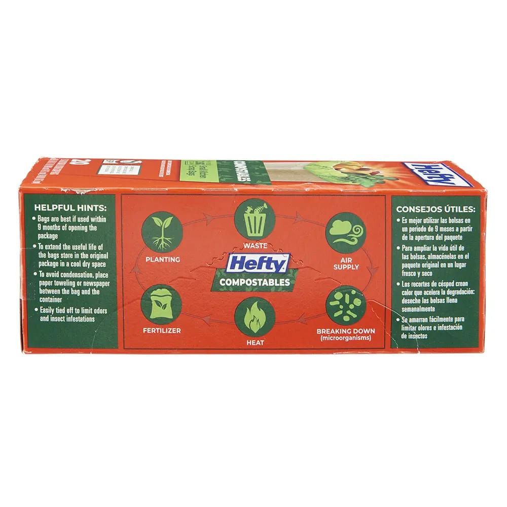 Hefty Compostable Small Kitchen Scrap Bags, 20 Count