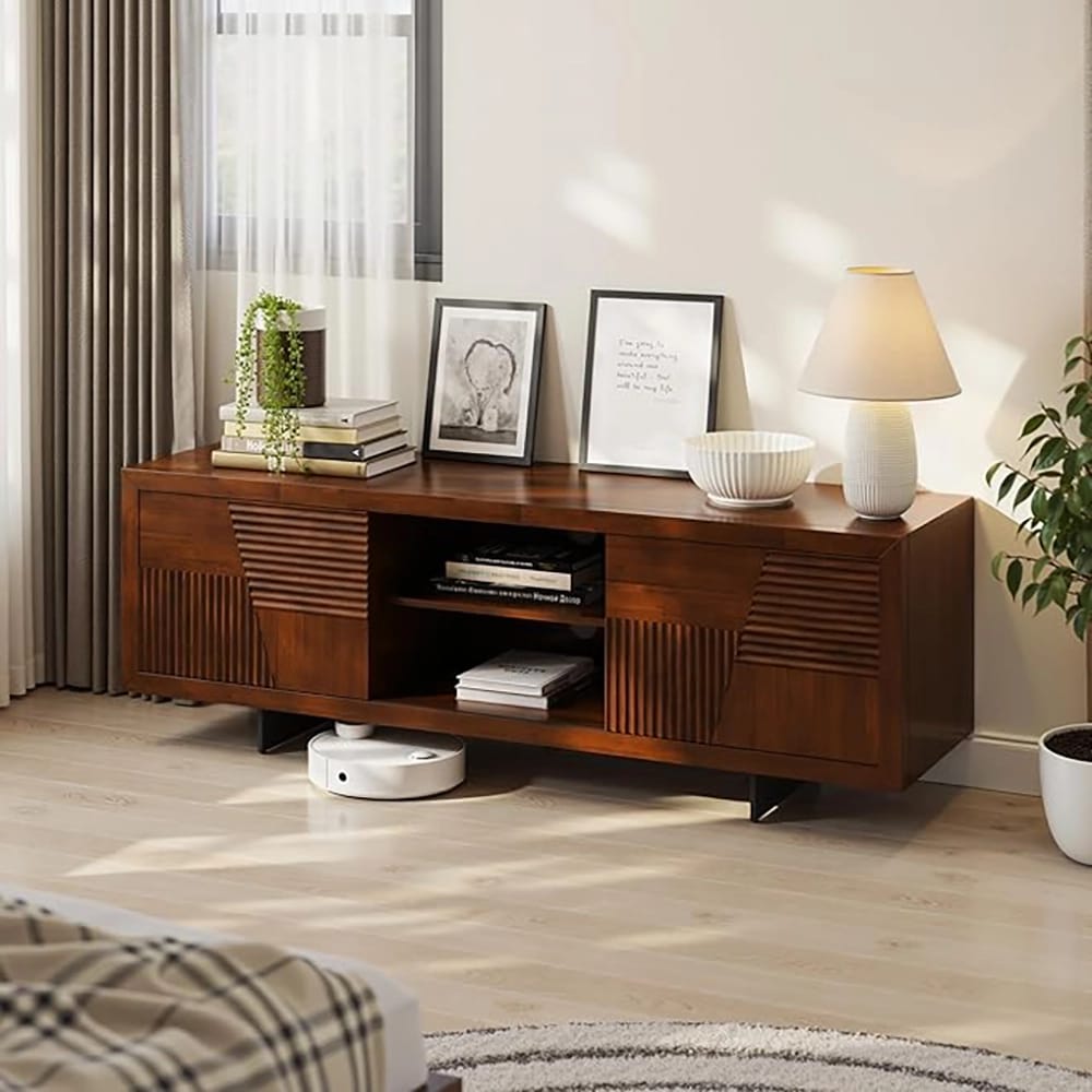 Bme Trapeze Living Room TV Stand, Walnut