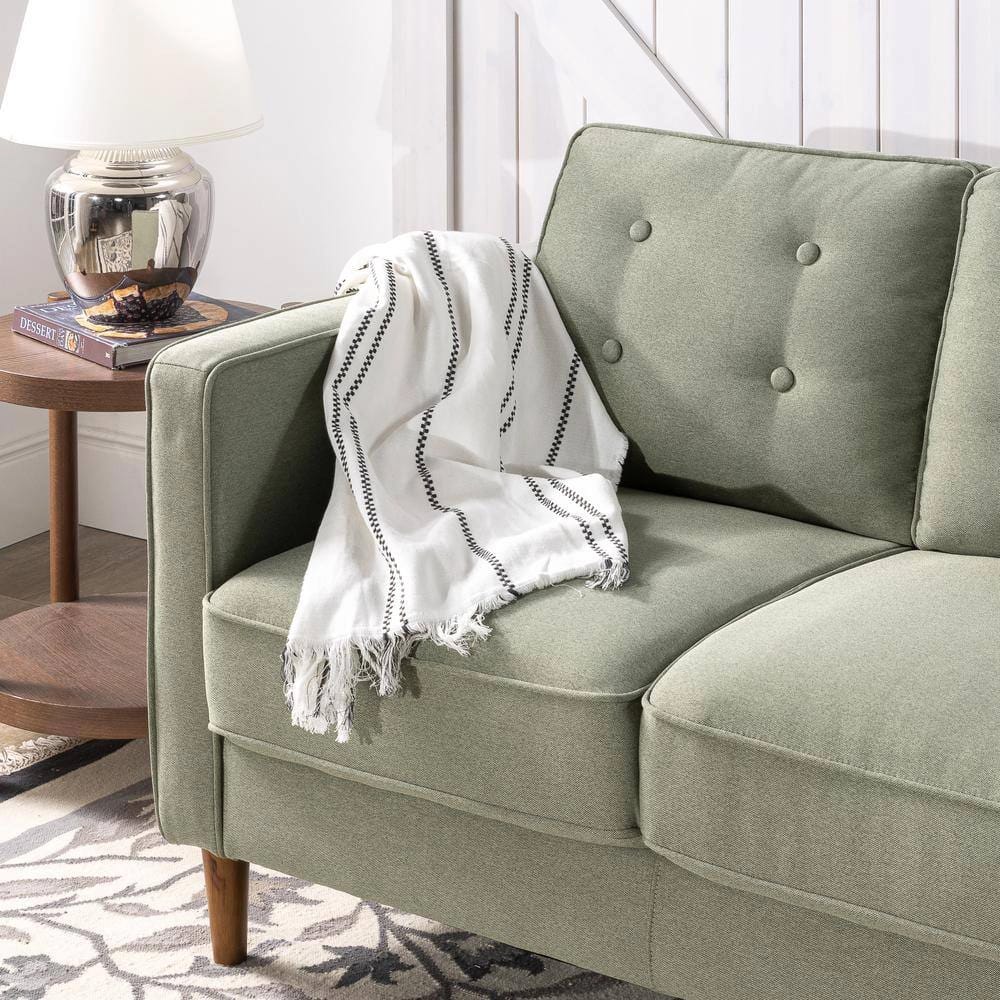 Zinus Upholstered Loveseat, Pear Green