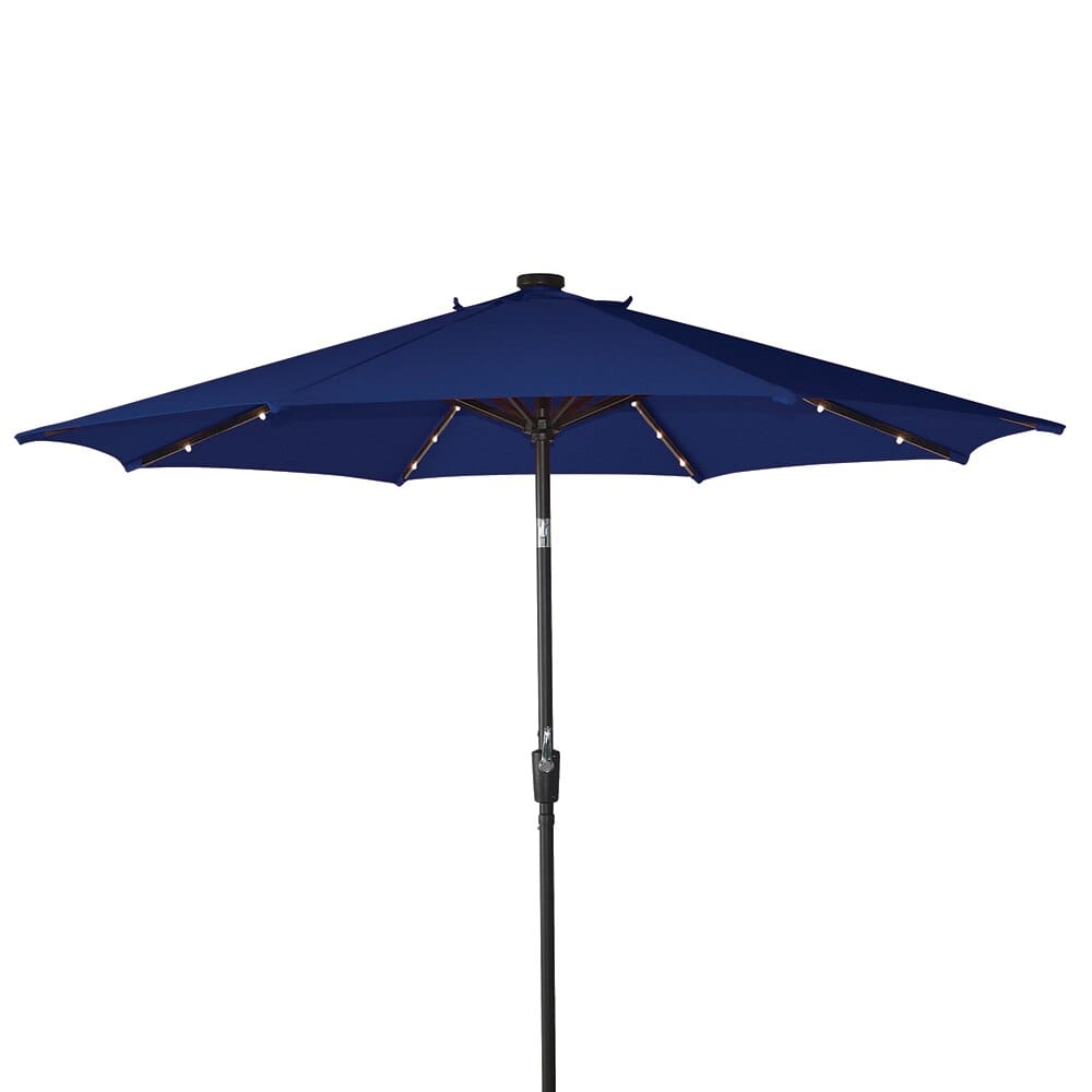 9' Aluminum Market Umbrella with Solar LED Lights