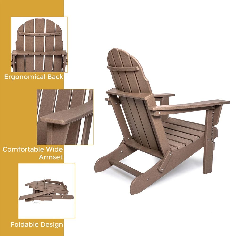 Folding Adirondack Chair, Brown