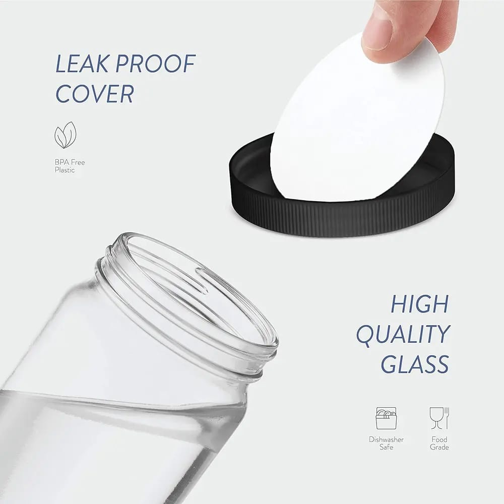 Travel Glass Drinking Bottles, 12-Pack