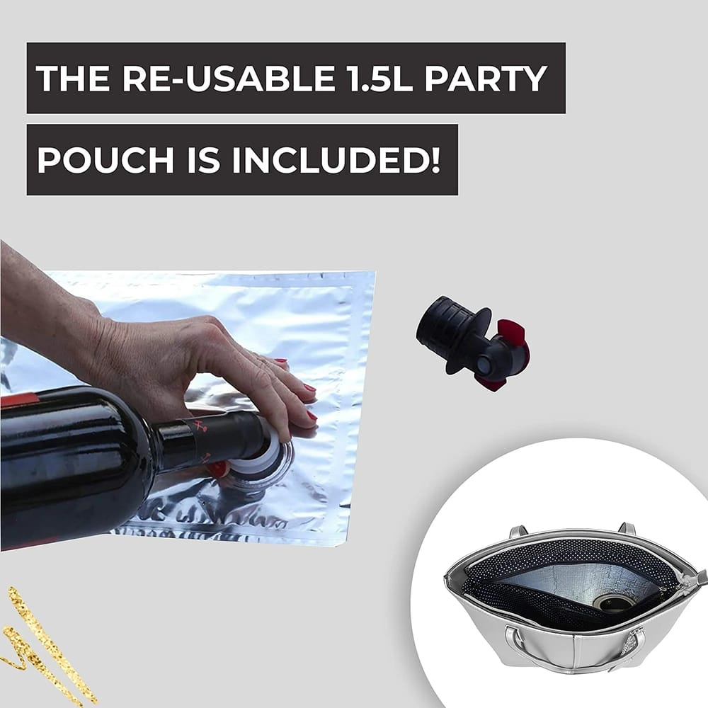 PortoVino Classic Vegan Leather Tote Bag, Dove Gray