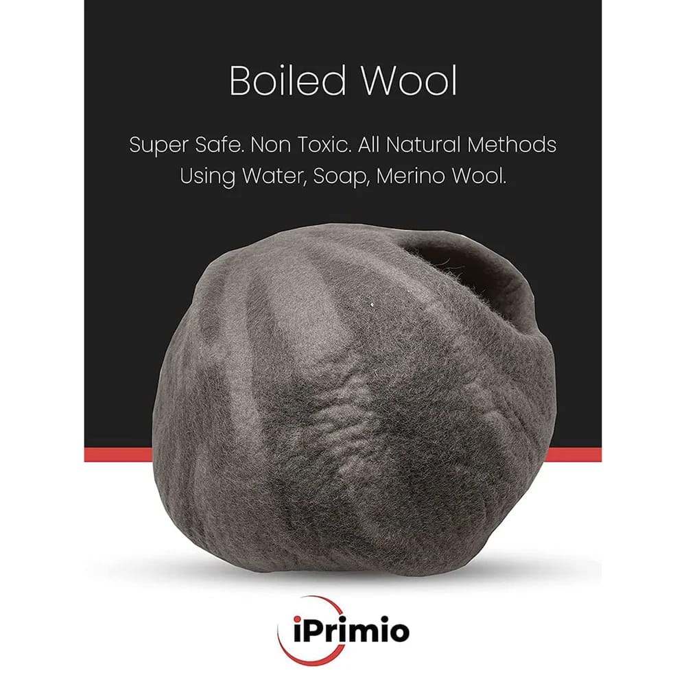 iPrimio Natural Wool Cat Cave, Brown