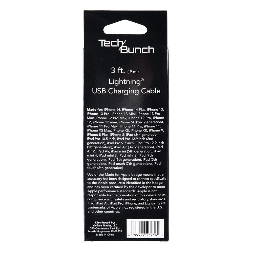 TechBunch Lightning USB Charging Cable, 3'