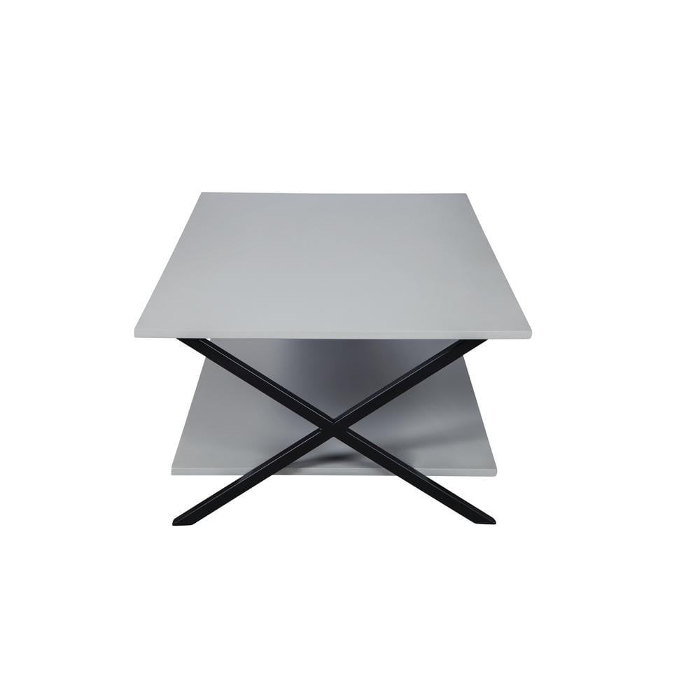 Bolton Furniture Cornerstone Concrete-Coated 30" x 48" Coffee Table, Gray/Black