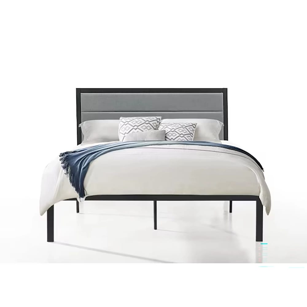 Belle Isle Furniture Metal Platform Bed, Queen, Gray/Black