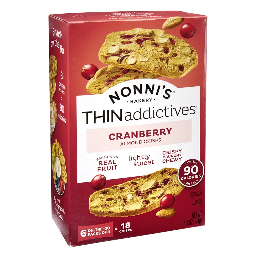Nonni's THINaddictives Cranberry Almond Crips, 4.4 oz