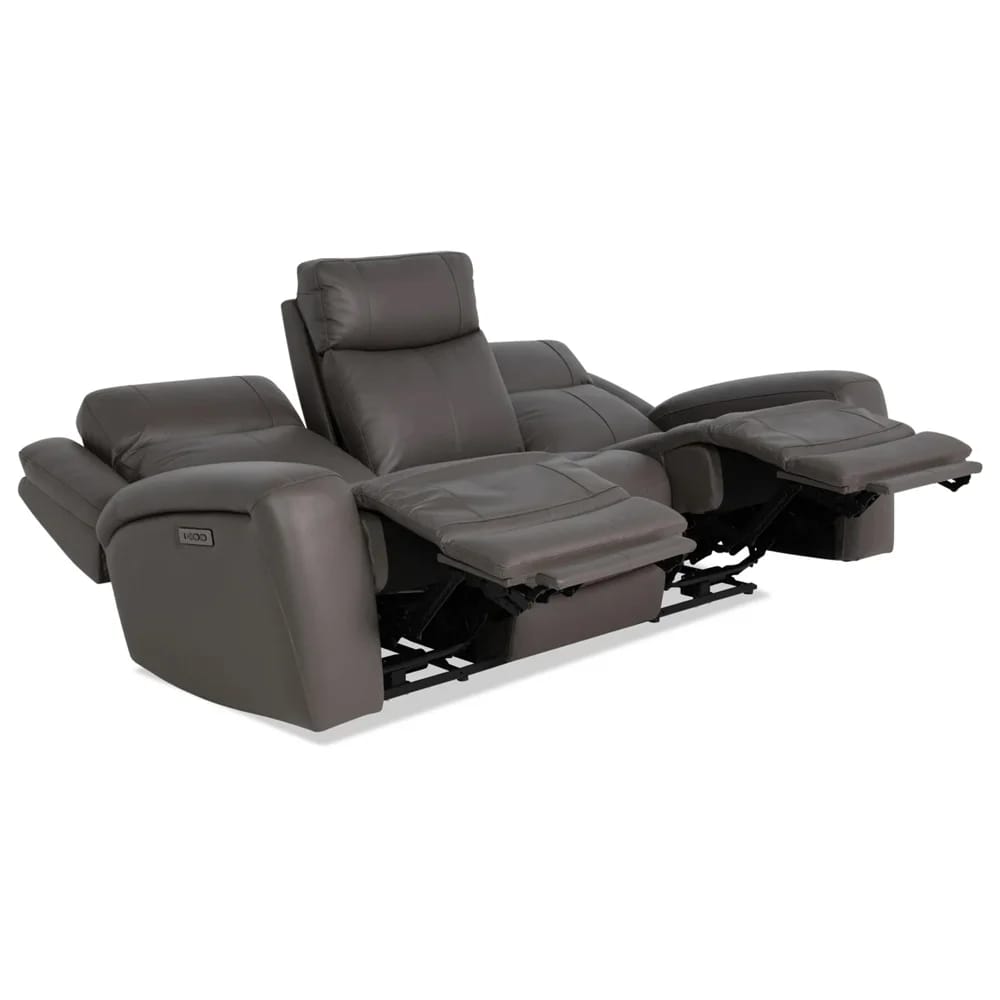 Verona Leather Power Reclining Sofa, Gray