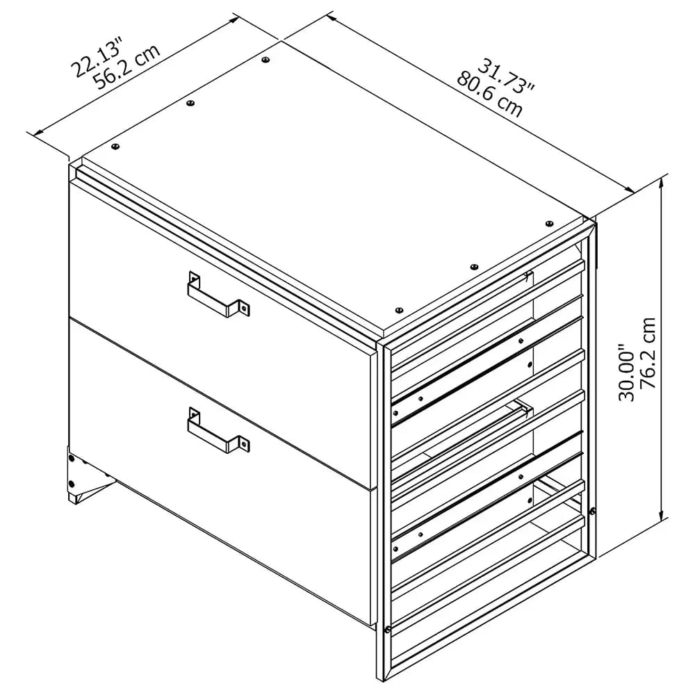 Bush Home 2 Drawer Lateral File Cabinet, Rustic Gray