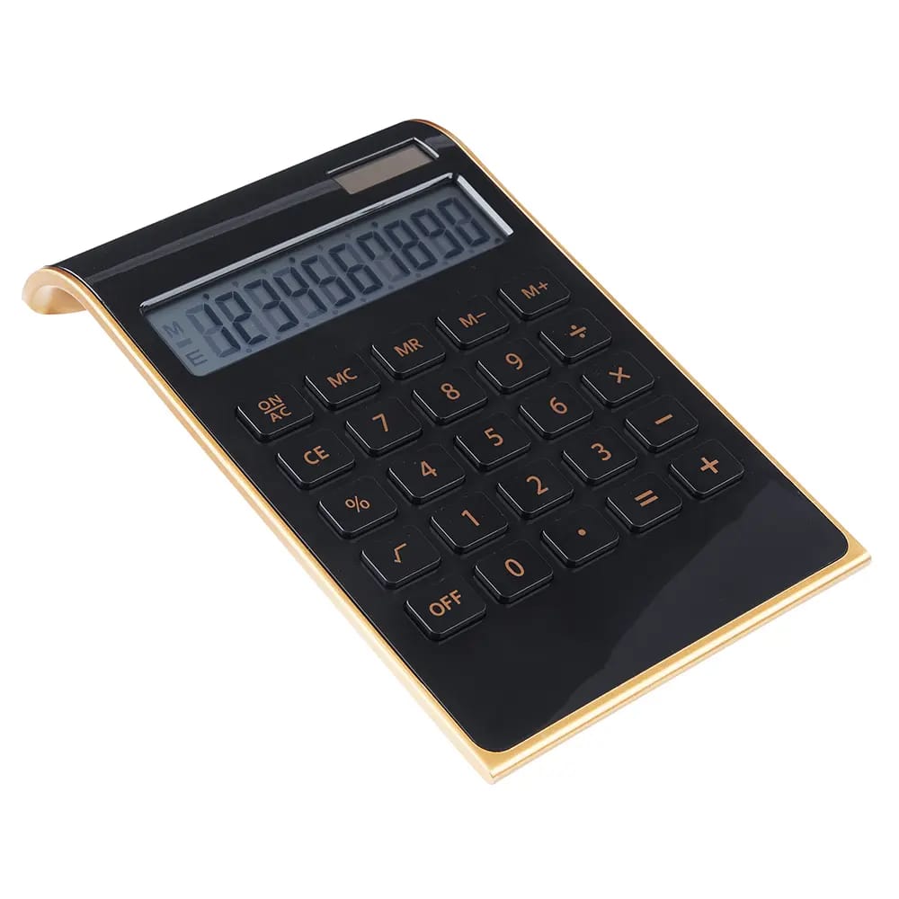 School Supplies Solar Powered 10-Digit Slim Desktop Calculator with Battery for Backup