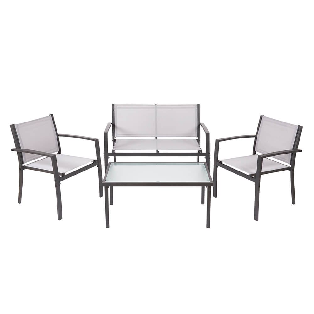 4-Piece Patio Chat Set, Gray