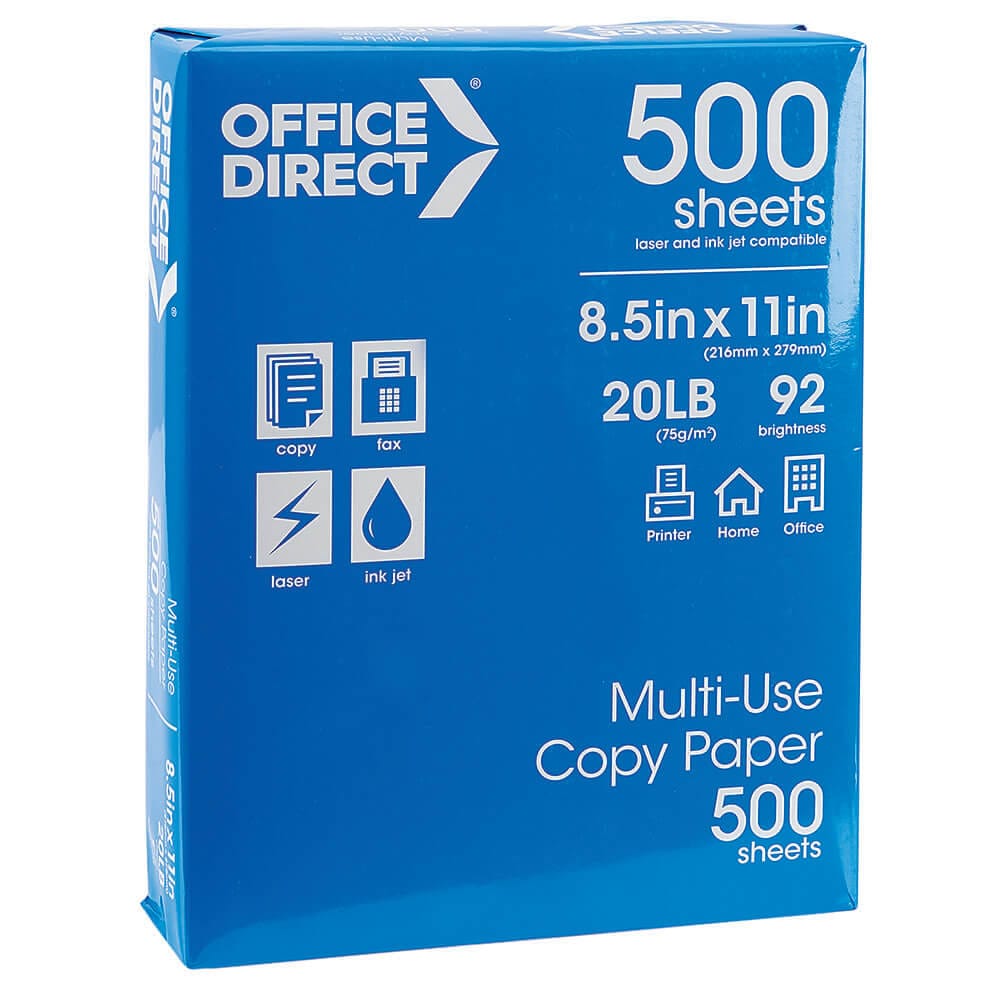 Office Direct Multi-Use 8.5" x 11" Copy Paper, 500 Sheets