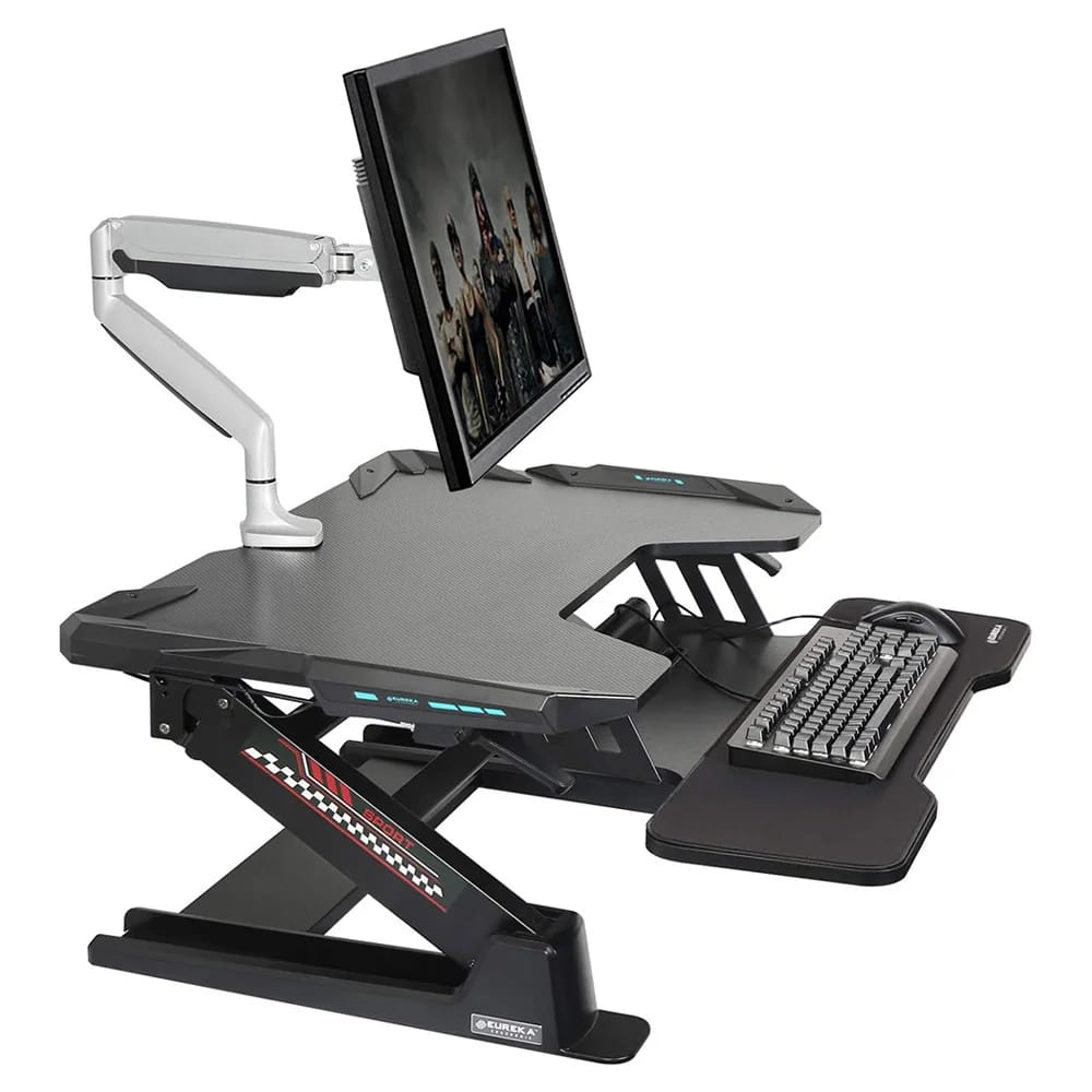 Eureka Ergonomic 36" Gaming Sit-Stand Desk Converter, Black