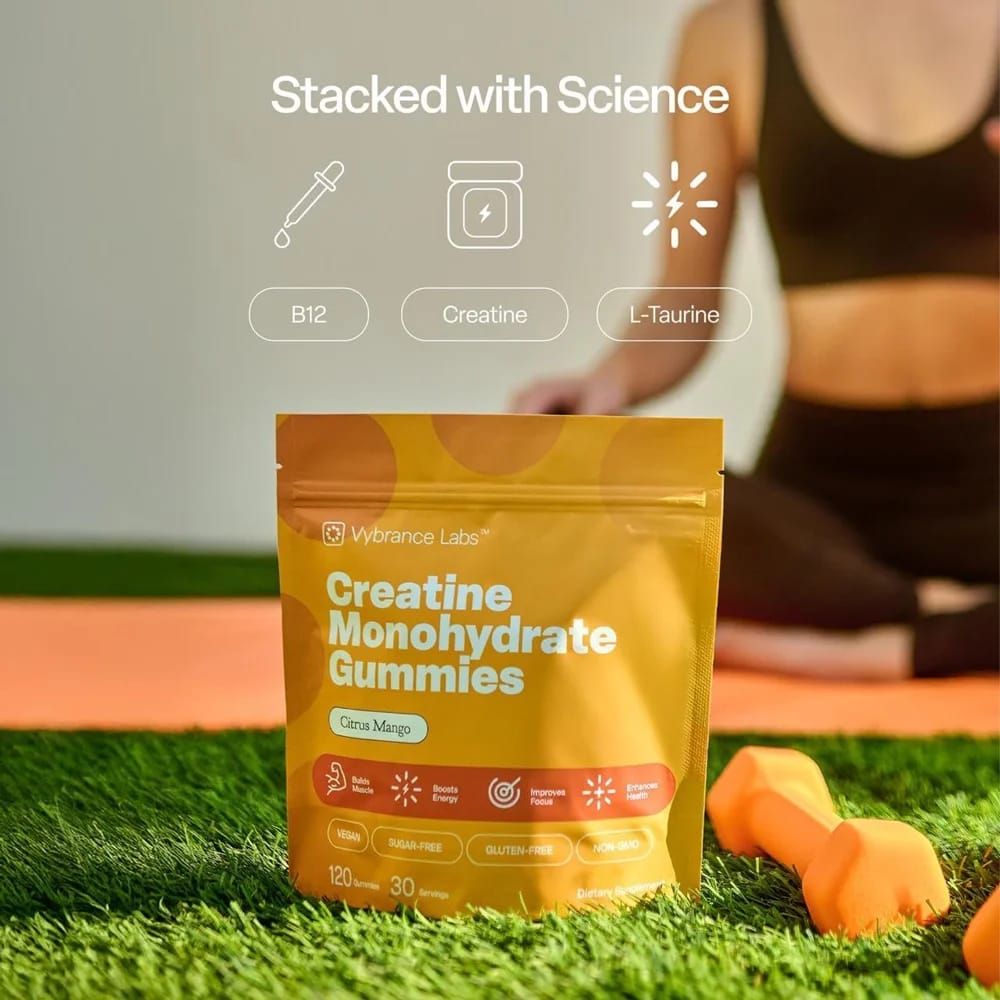 Vybrance Labs Creatine Monohydrate Gummies, Mango, 120 ct