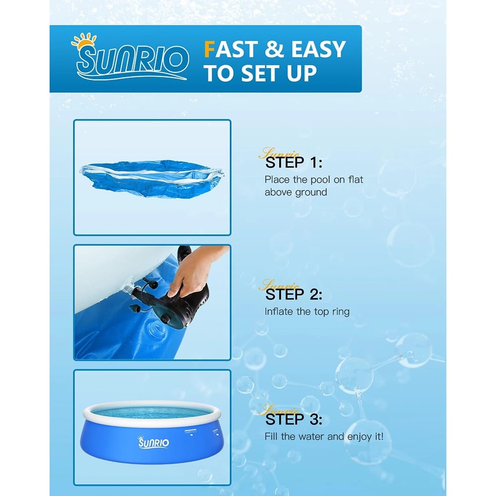 Sunrio 10' x 30" Round Inflatable Above Ground Pool
