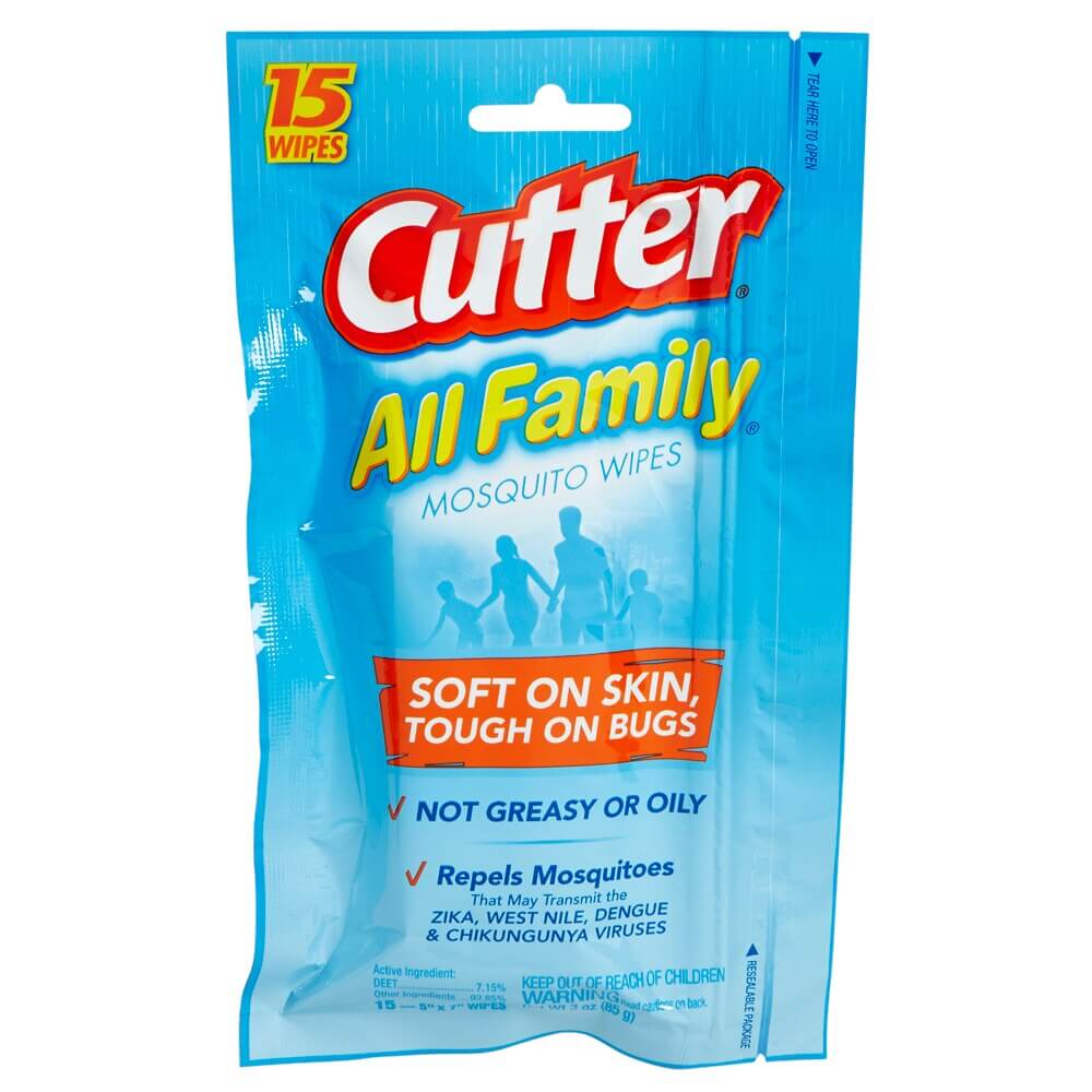 Cutter All Family Mosquito Wipes, 15-count