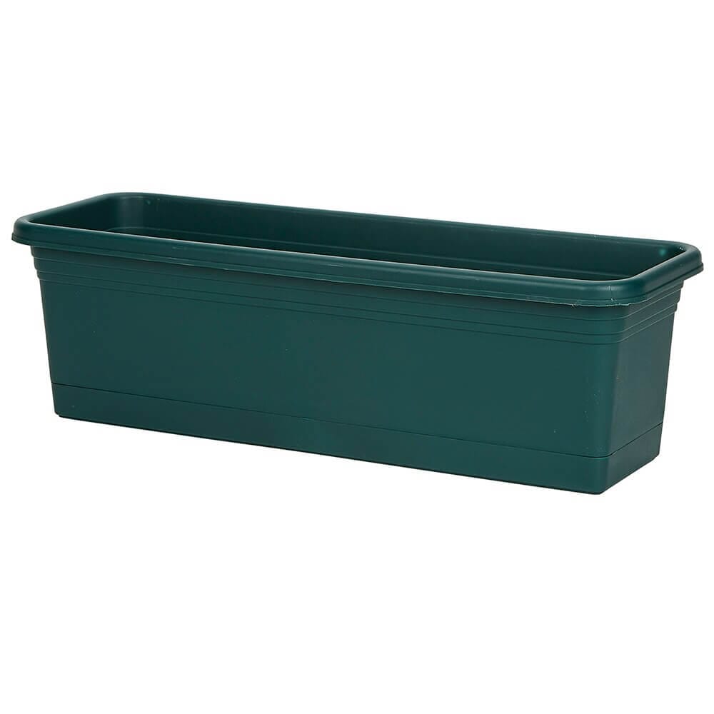 RUGG Green Window Box Planter with Saucer, 24"