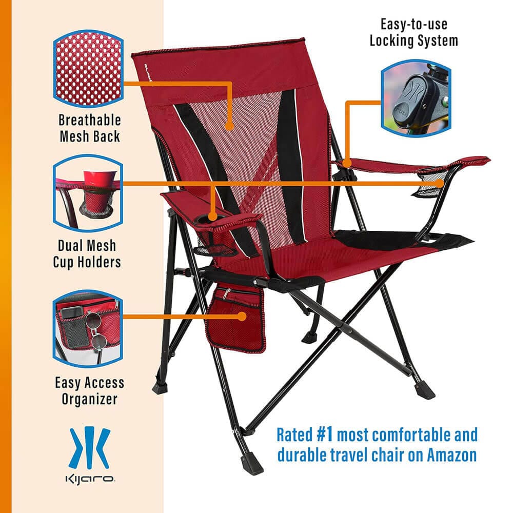 Kijaro XXL Dual Lock Portable Camping Chair, Red Rock Canyon