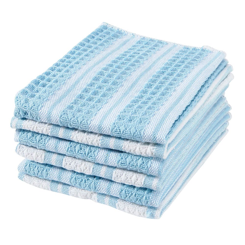 Home Concepts Striped Cotton Dish Cloths, 6 Count