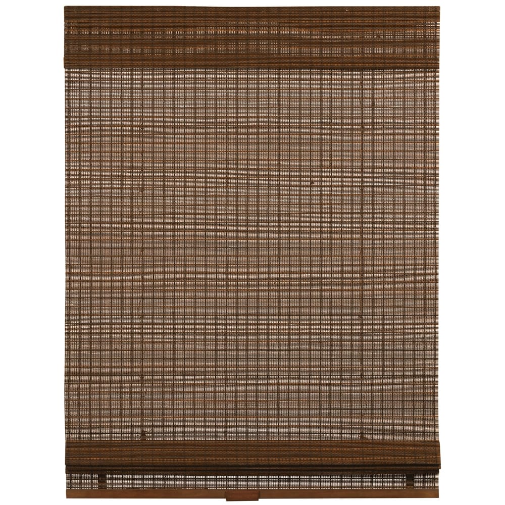 Cordless Bamboo Roman Shade, Coffee, 31" x 64"