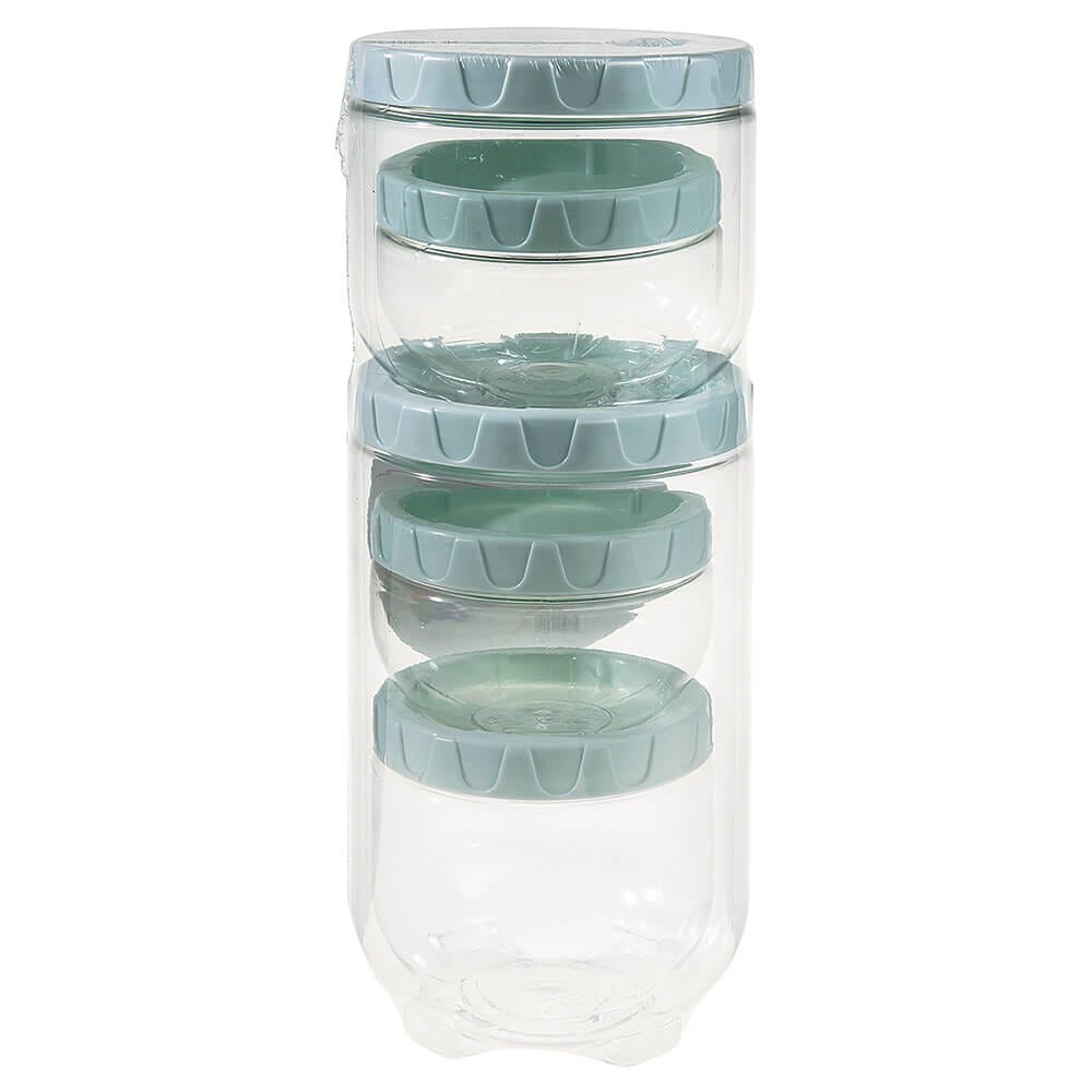 Klic Box Spin Save Stackable Locking Containers, 5 Piece