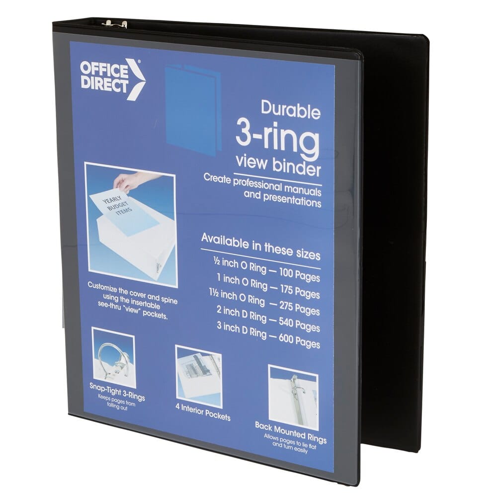 Office Direct O-Ring View Binder, 1"