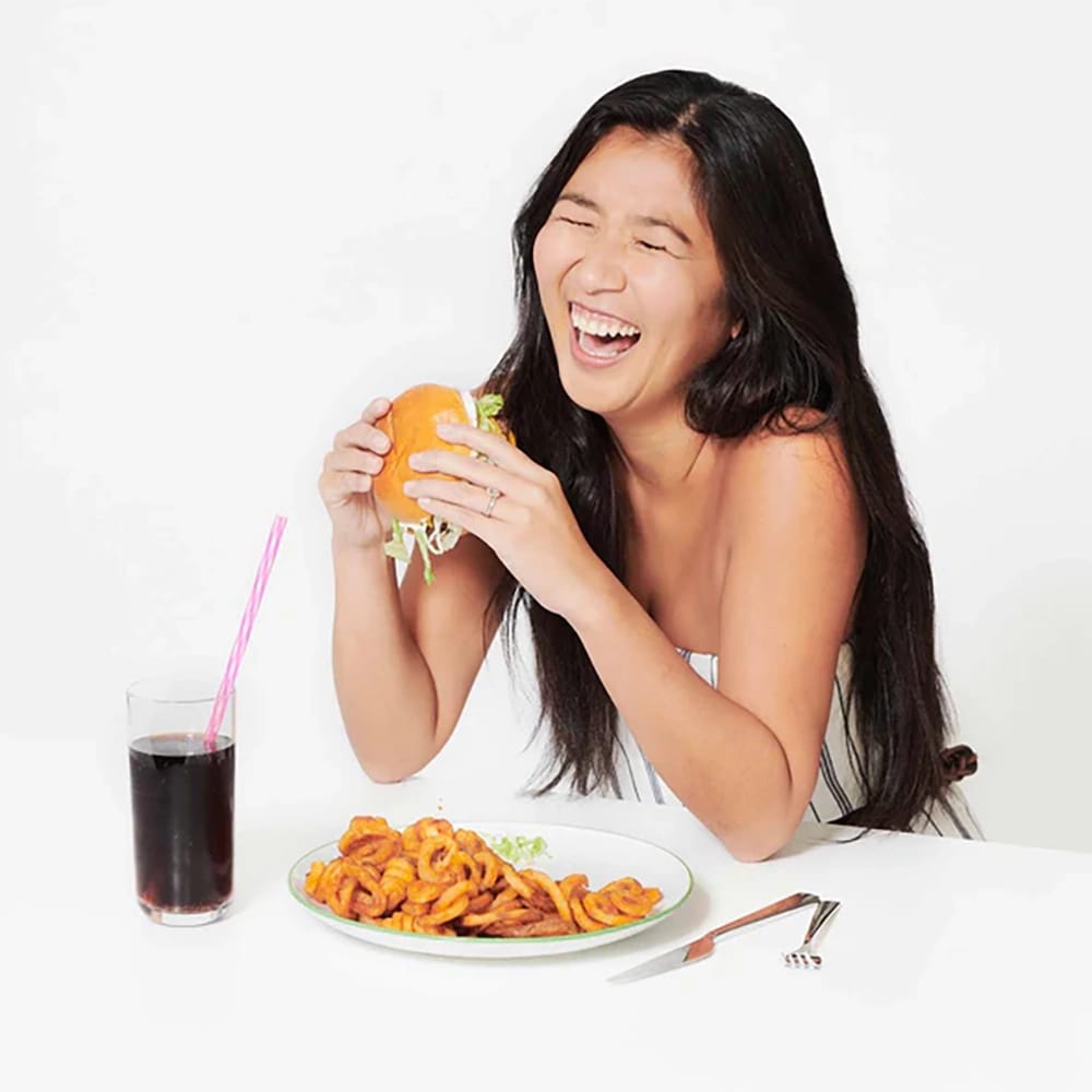 Leeway Big Plate, Green Stripe, Set of 4