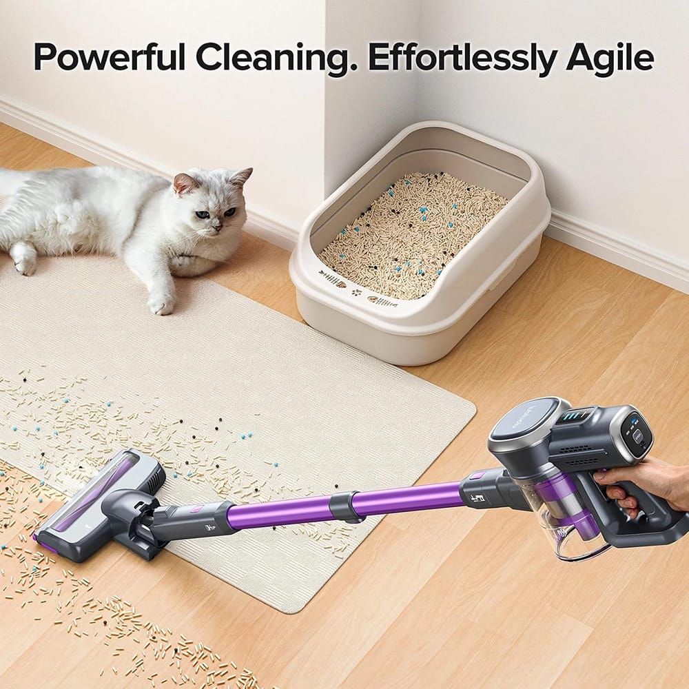 Lubluelu Cordless Vacuum Cleaner, Purple/Silver