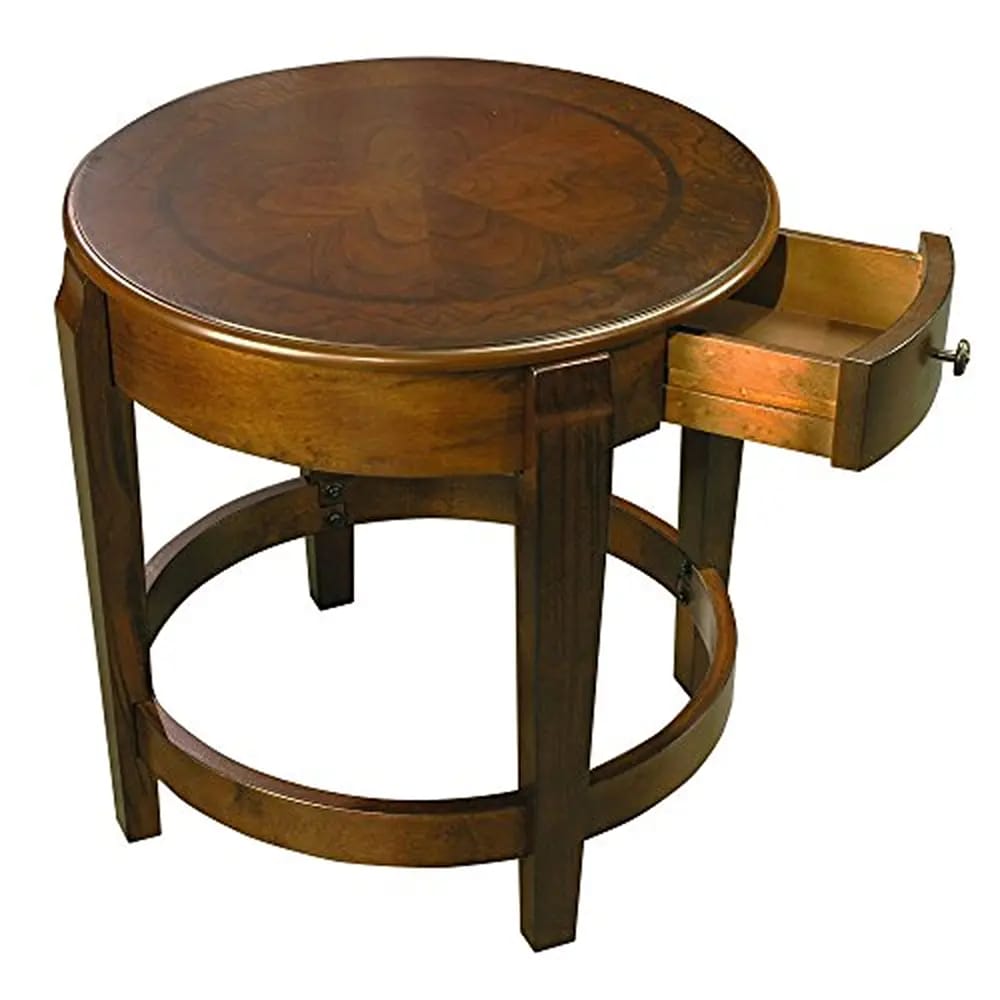Fairview Game Rooms Accent Tea Table with Drawer, Chestnut