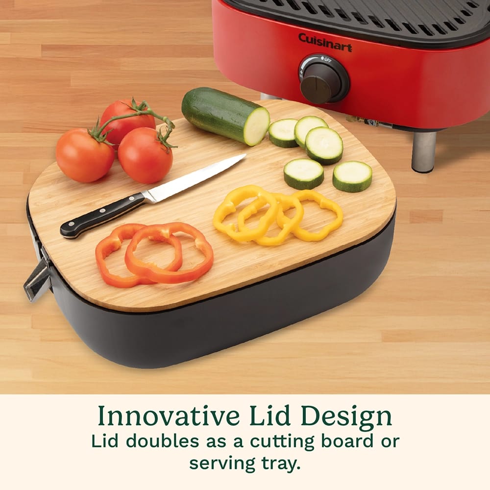 Cuisinart Venture Portable Gas Grill, Red/Black/Wood