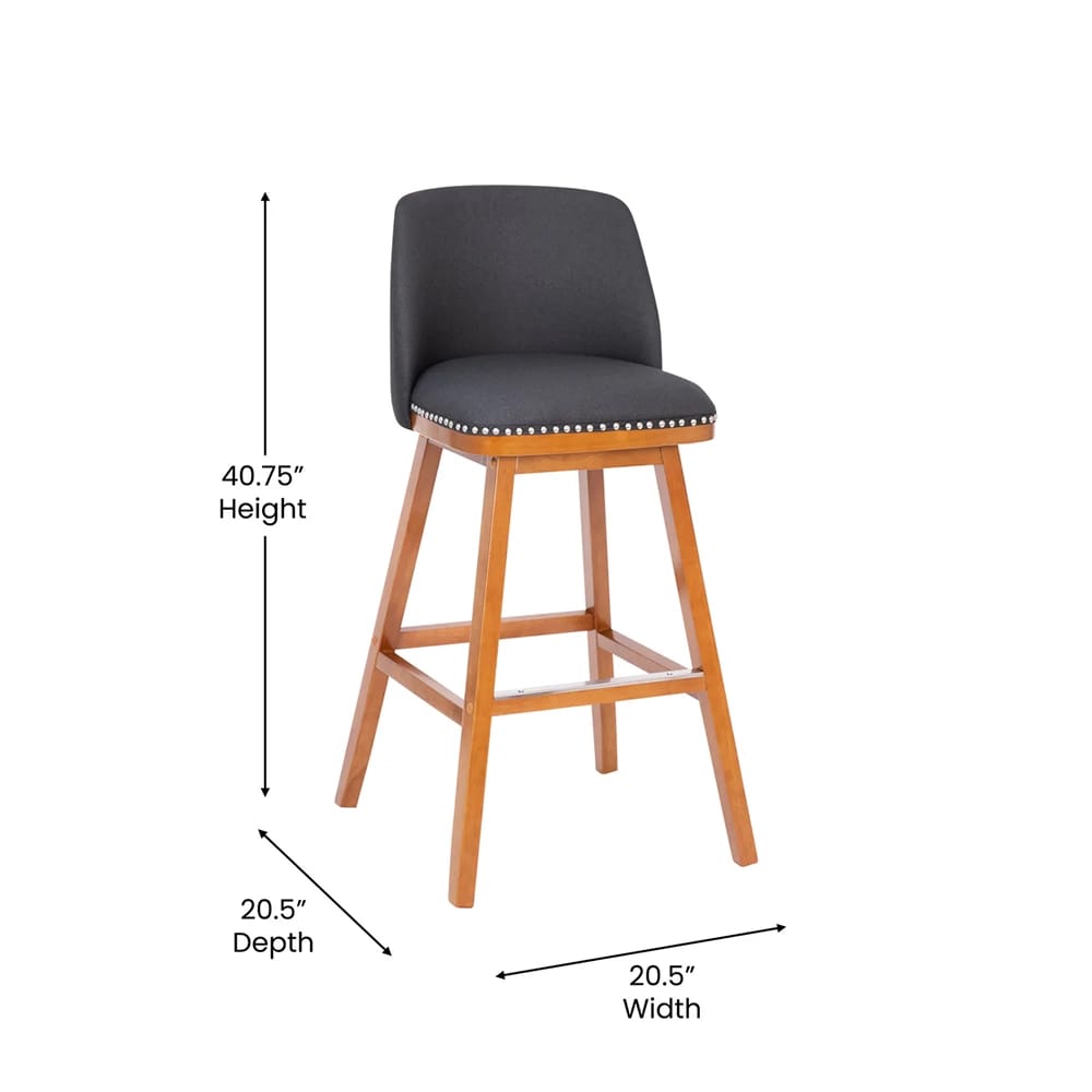 Flash Furniture Transitional Bar Stools, Set of 2, Gray