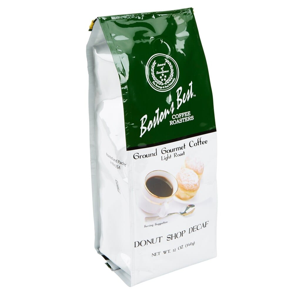 Boston's Best Light Roast Donut Shop Decaf Ground Gourmet Coffee, 12 oz