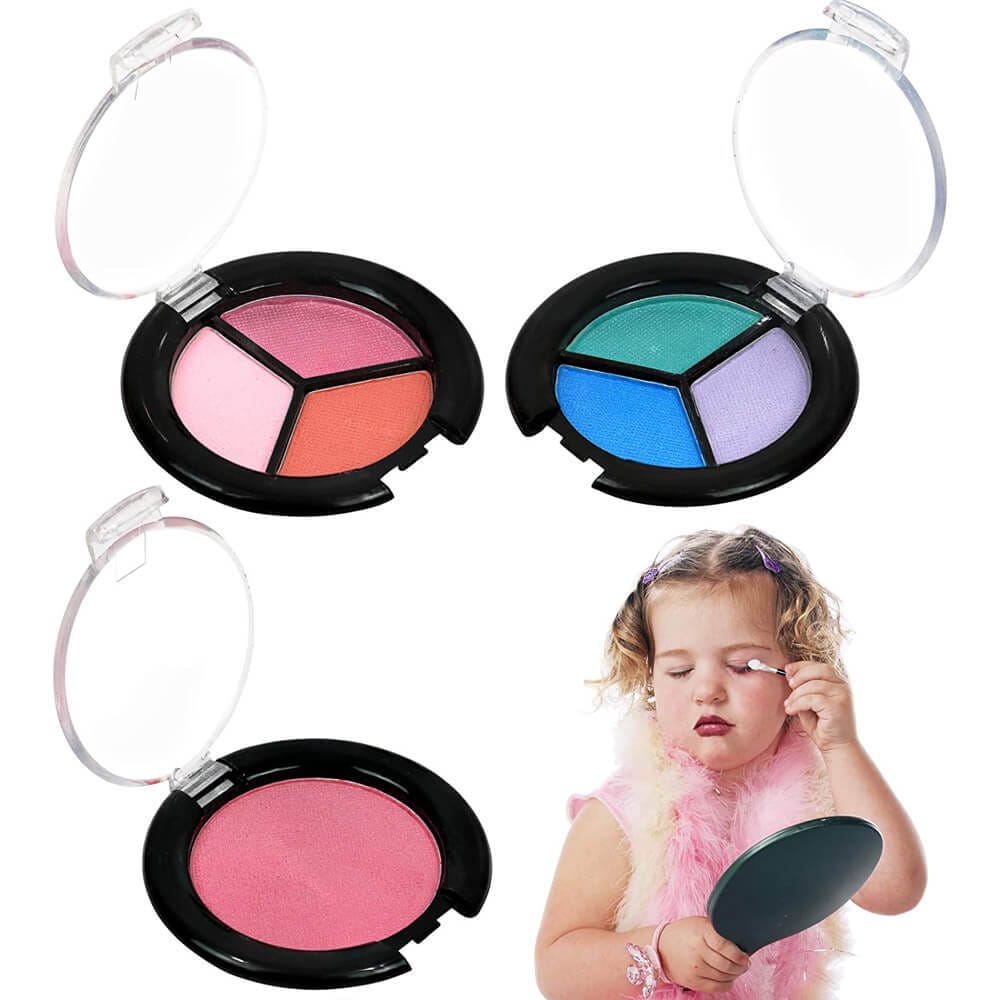 Click N' Play Kids' Washable Makeup Set with Pink Cosmetic Kit Tote Bag