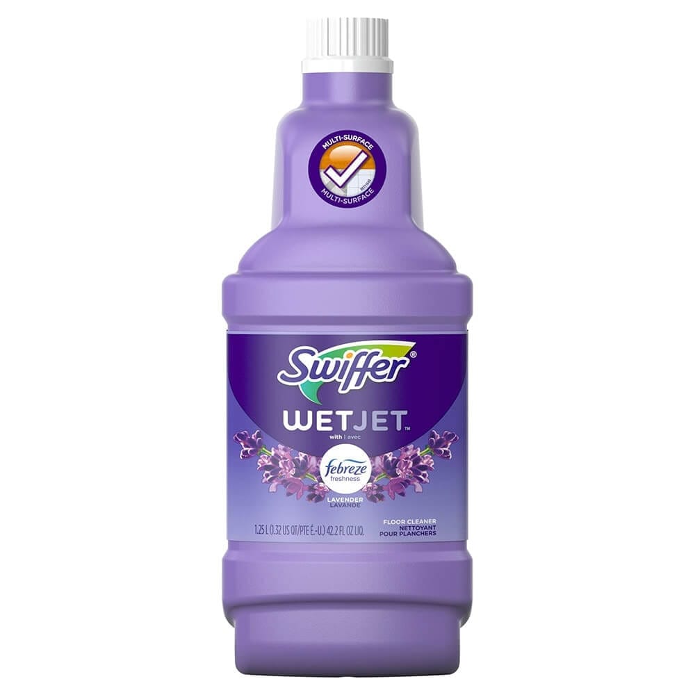 Swiffer WetJet Multi-Purpose and Hardwood Liquid Floor Cleaner Solution Refill, Febreze Lavender and Vanilla, 42 oz