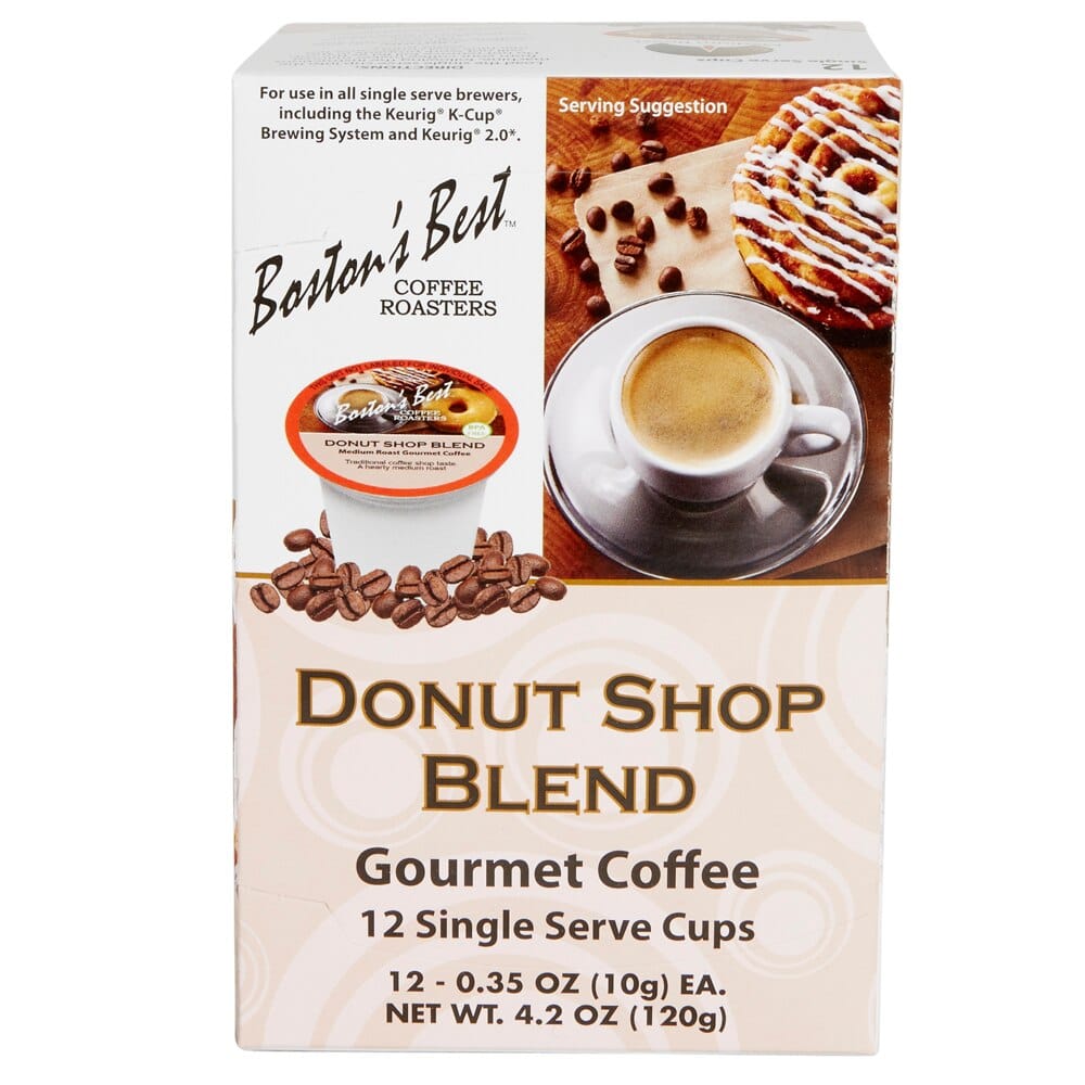 Boston's Best Medium Roast Donut Shop Blend Gourmet Coffee Cups, 12 Count