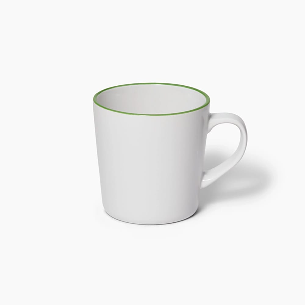 Leeway Mug, Green Stripe, Set of 4