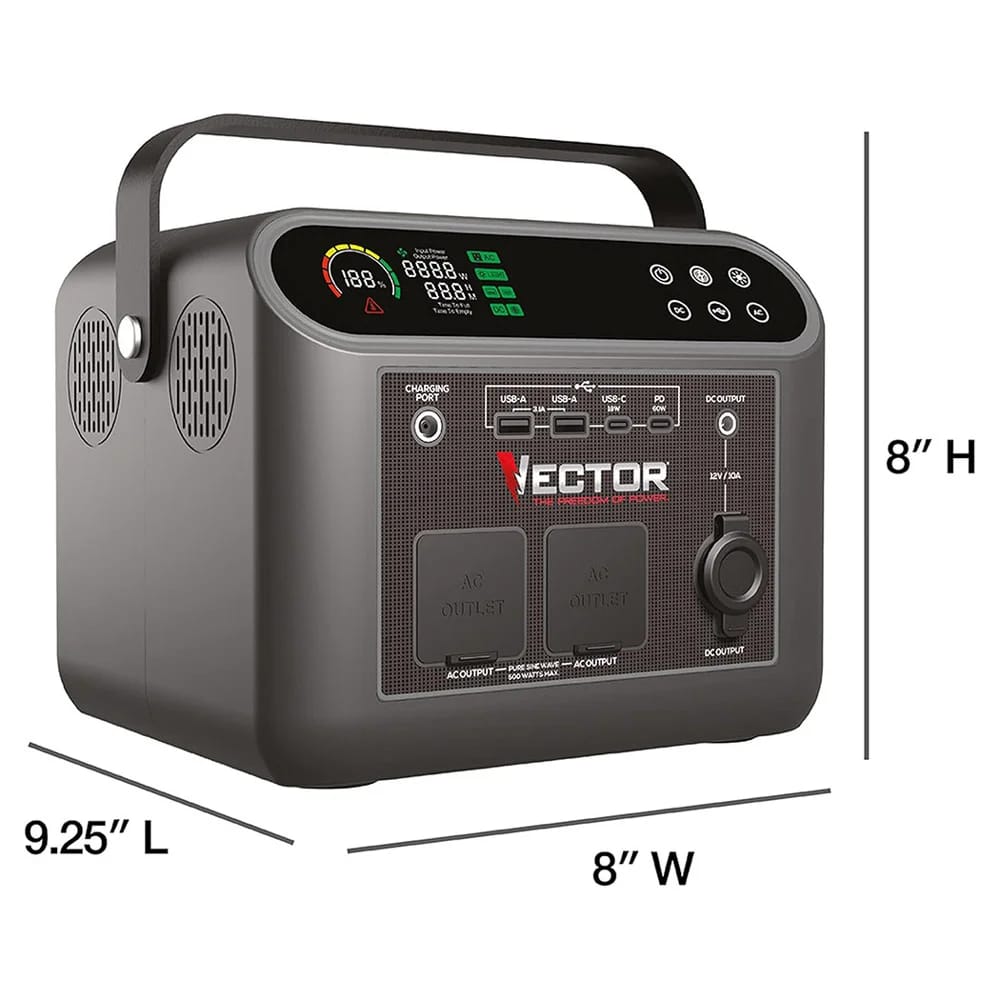 Vector 500 Watt Portable Power Station with 444 WH Li-On Battery