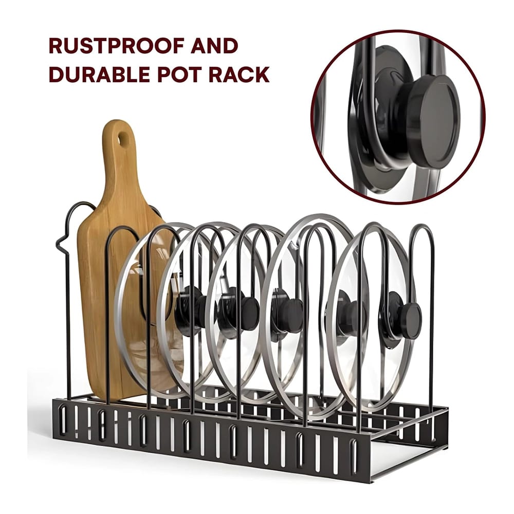 GeekDigg Adjustable Pots and Pans Organizer, Black