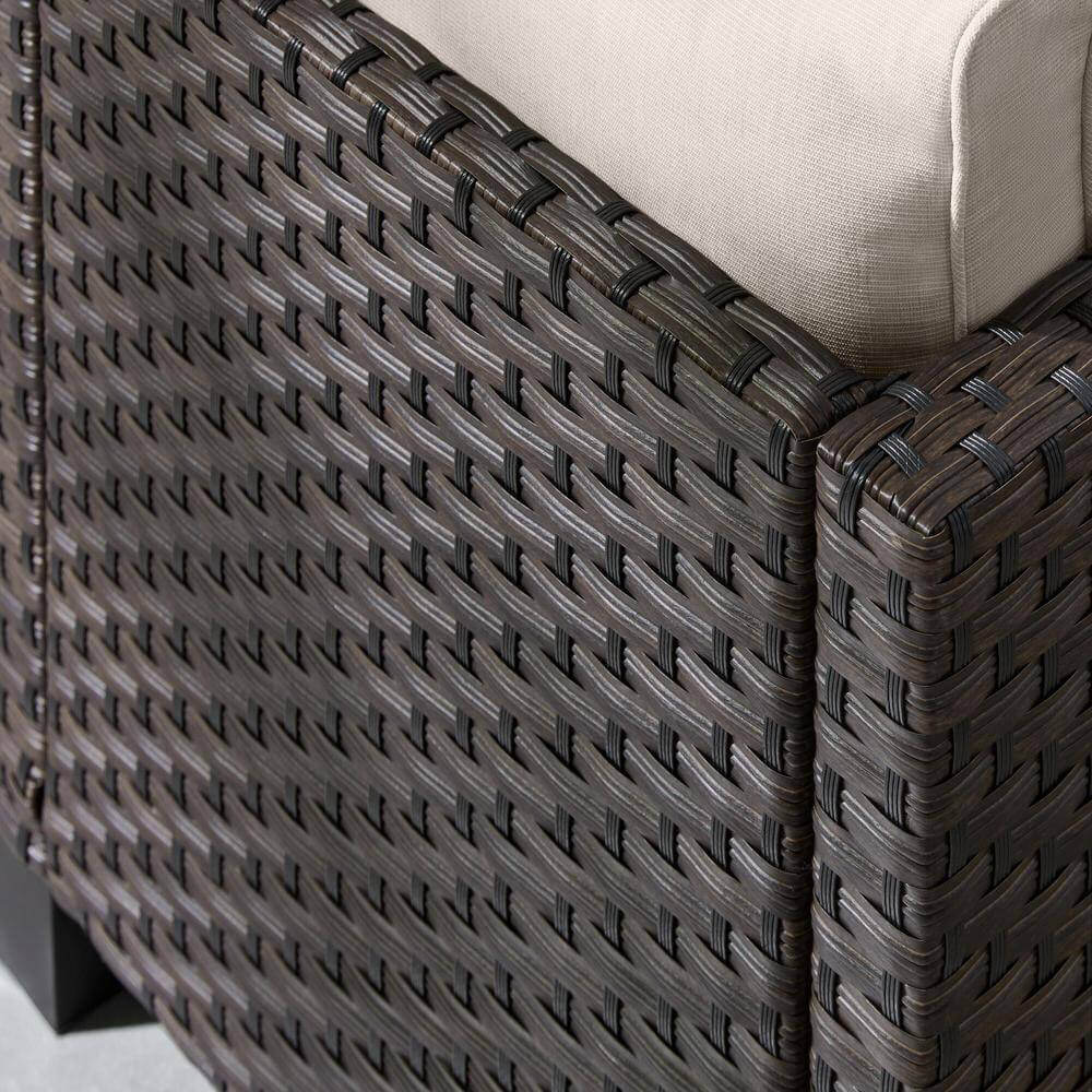 StyleWell Sharon Hill 5-Piece Resin Wicker Patio Conversation Set, Dark Almond Biscotti