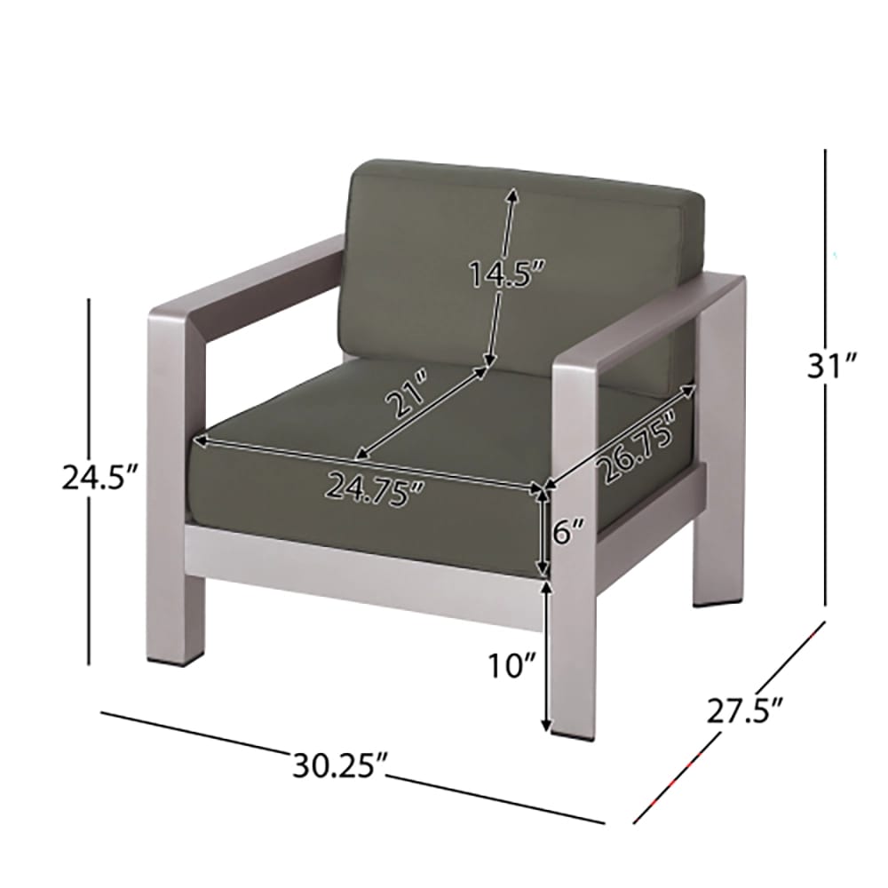 Aviara Club Chair, Gray