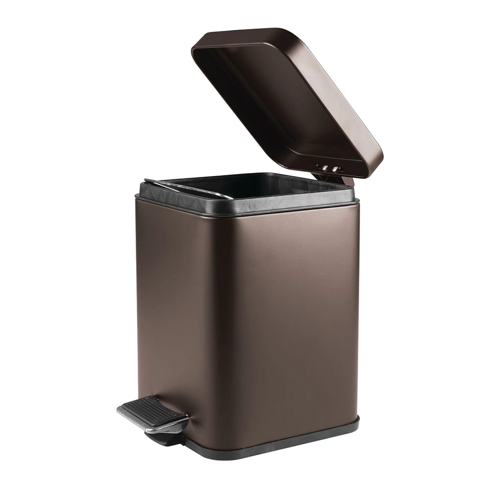 mDesign 1.5 Gallon Step Trash Can, Bronze