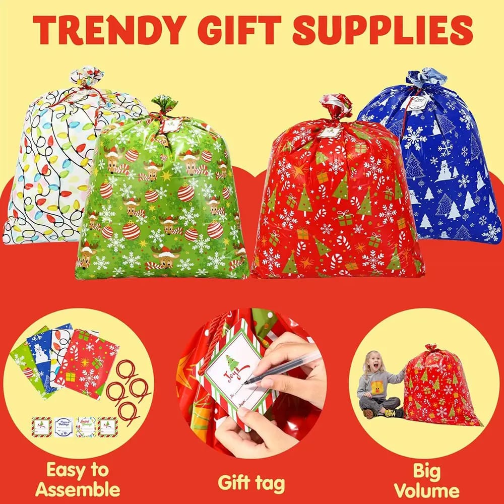 Joyin 44" Gift Bags with Tags, 8 Pack