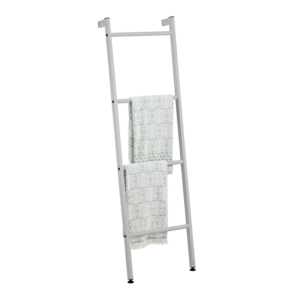 mDesign Freestanding Bathroom Towel Ladder, Gray