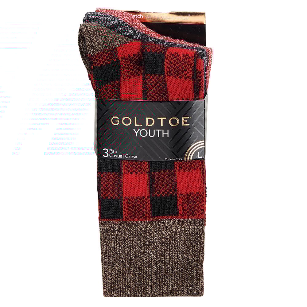 Gold Toe Boys Crew Socks, 3 Pair