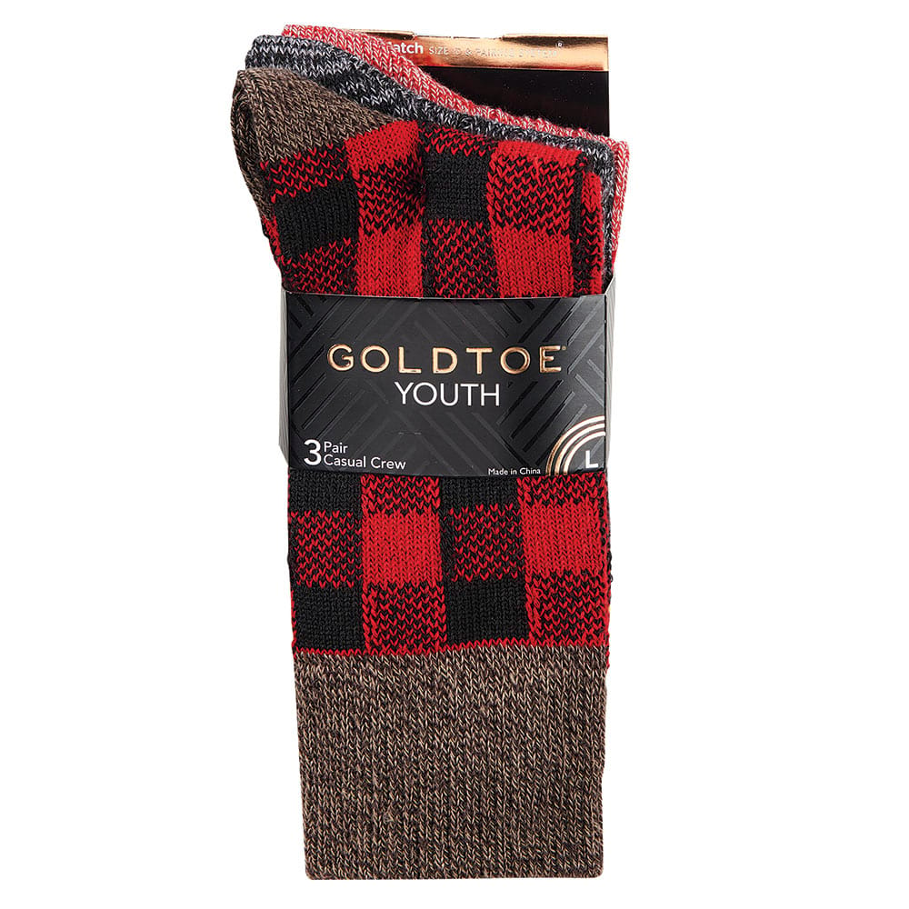 Gold Toe Boys Crew Socks, 3 Pair