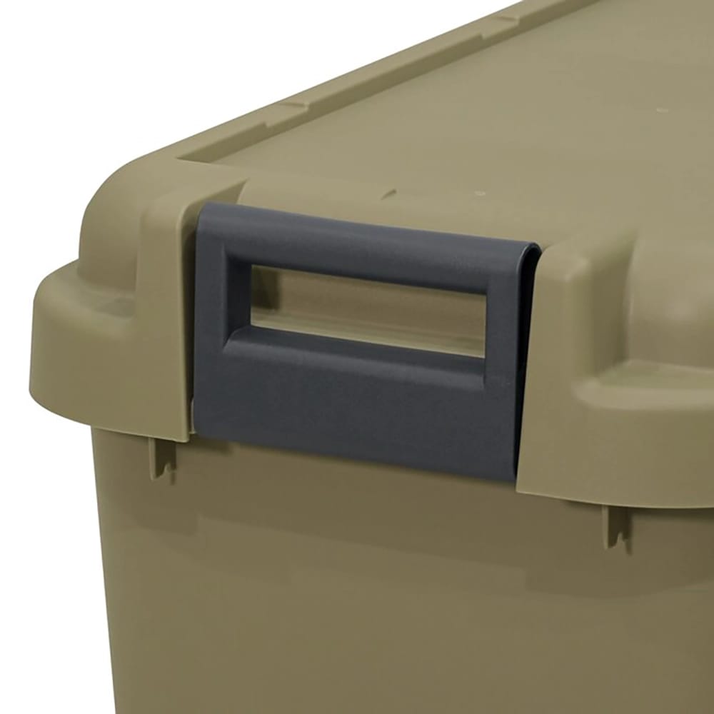 JEJ Astage Large 26 Gallon Stackable Tote with Latching Lid, Sand