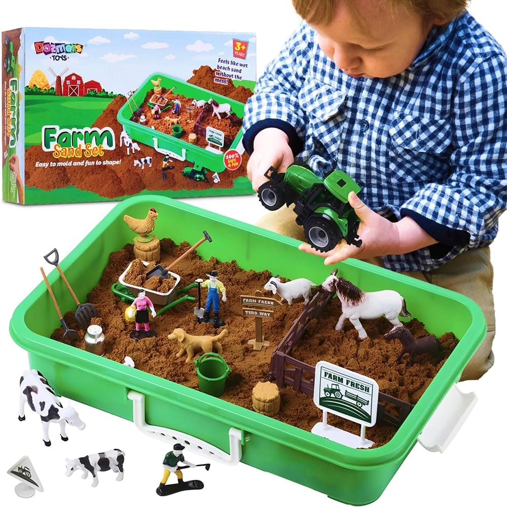 Dazmers Farm Animal Toys Sand Play Set