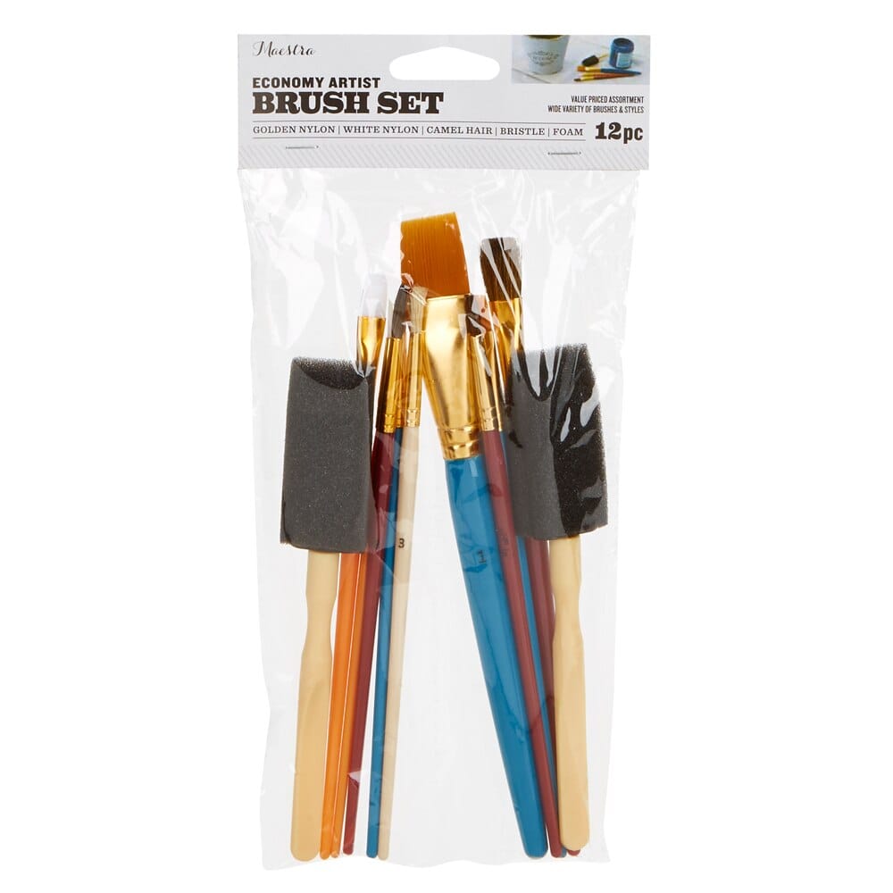 Economy Artist Assorted Brush Set, 12-Count